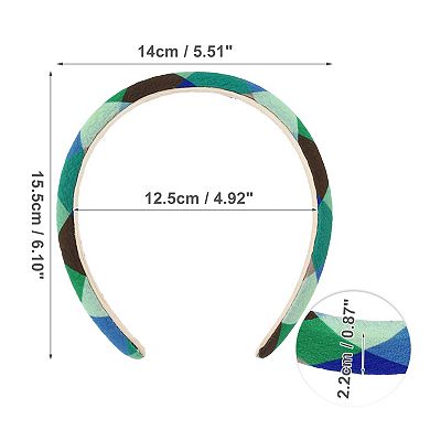 1 Pcs Classic Elegant Pu Headband For Women 6.10"x5.51" Green Blue