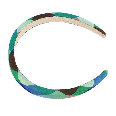 1 Pcs Classic Elegant Pu Headband For Women 6.10"x5.51" Green Blue