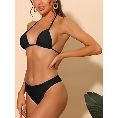 Women's 2 Piece Halter Bikini Sets Swimwear With Bottoms Bathing Suit Swimsuit