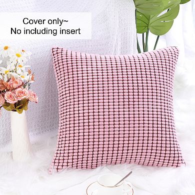 Soft Corduroy Striped Velvet Decorative Throw Pillow Cusion Cover, 26"x26"