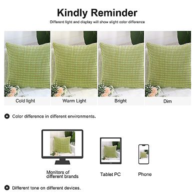 Soft Corduroy Striped Velvet Decorative Throw Pillow Cusion Cover, 20"x20"