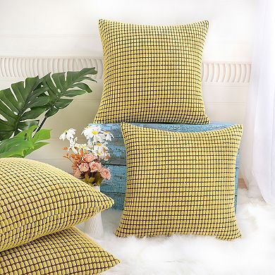 4 Pcs Soft Corduroy Throw Pillow Covers 18" X 18"