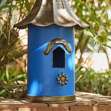 Glitzhome Metal Retro Pagoda Hanging Birdhouse For Outdoors