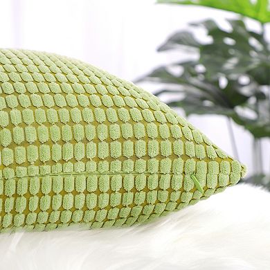 Soft Corduroy Striped Velvet Decorative Throw Pillow Cushion Cover, 12"x18"