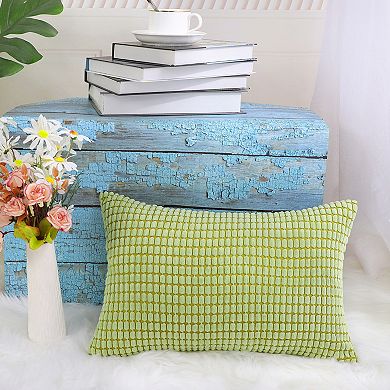 Soft Corduroy Striped Velvet Decorative Throw Pillow Cushion Cover, 12"x18"