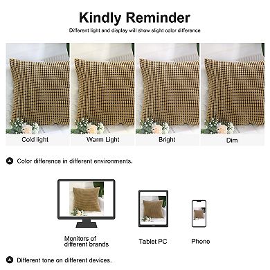 Soft Corduroy Striped Velvet Decorative Throw Pillow Cusion Cover, 18"x18"