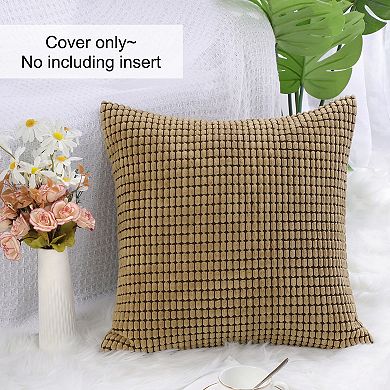 Soft Corduroy Striped Velvet Decorative Throw Pillow Cusion Cover, 18"x18"