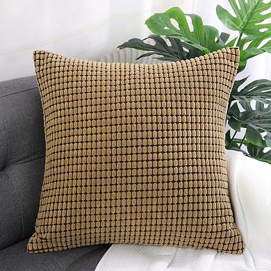 Soft Corduroy Striped Velvet Decorative Throw Pillow Cusion Cover, 18"x18"