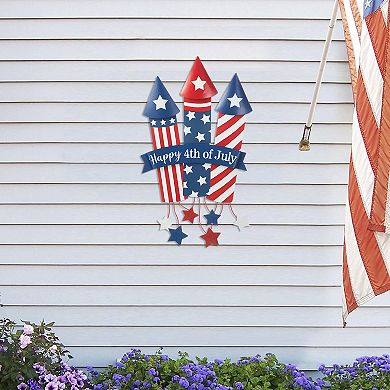 Glitzhome Patriotic/ Americana Firecracker Yard Stake