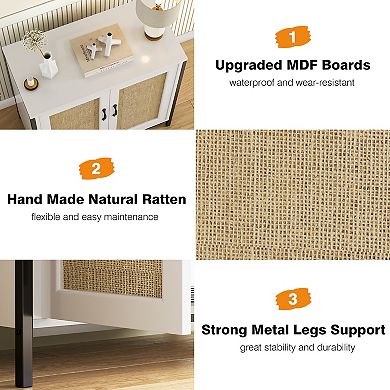 Rattan Buffet Cabinet Modern Sideboard