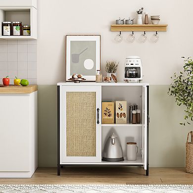 Rattan Buffet Cabinet Modern Sideboard