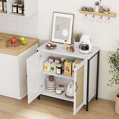 Rattan Buffet Cabinet Modern Sideboard