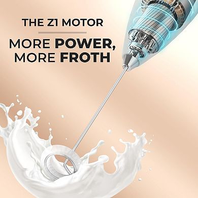 Zulay Powerful Milk Frother Wand With Titanium Motor - Electric Mixer Handheld
