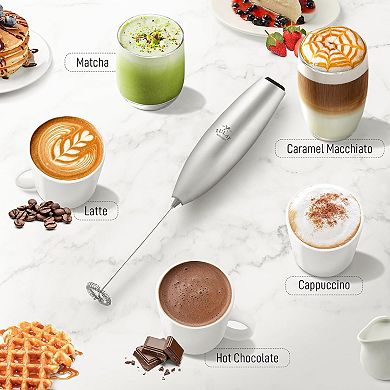 Zulay Powerful Milk Frother Wand With Titanium Motor - Electric Mixer Handheld