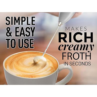 Zulay Powerful Milk Frother Wand With Titanium Motor - Electric Mixer Handheld