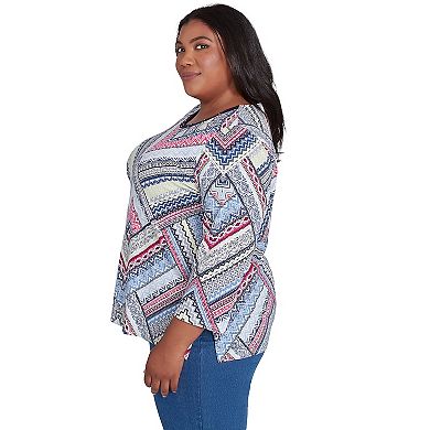 Plus Size Alfred Dunner Spiced Abstract Print Tee