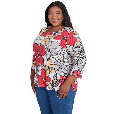 Plus Size Alfred Dunner Bold Floral Print Tee