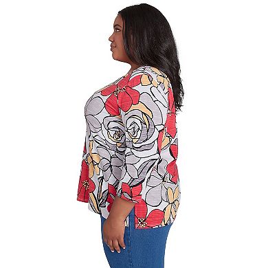 Plus Size Alfred Dunner Bold Floral Print Tee