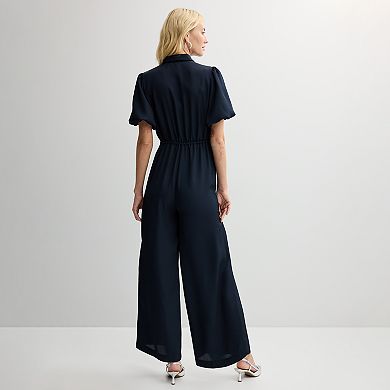 Women's Nine West Puff Sleeve Jumpsuit