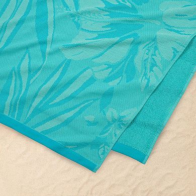 The Big One Blue Tropical Sand Resistant Beach Towel