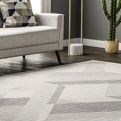 nuLOOM Alesha Modern Striped Machine Washable Area Rug