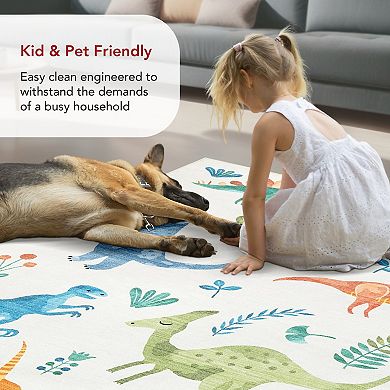 nuLOOM Eamon Dinosaur Machine Washable Area Rug