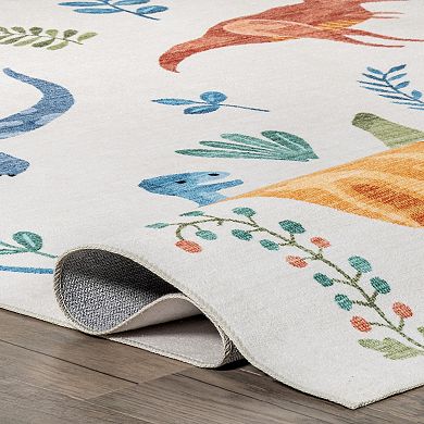 nuLOOM Eamon Dinosaur Machine Washable Area Rug