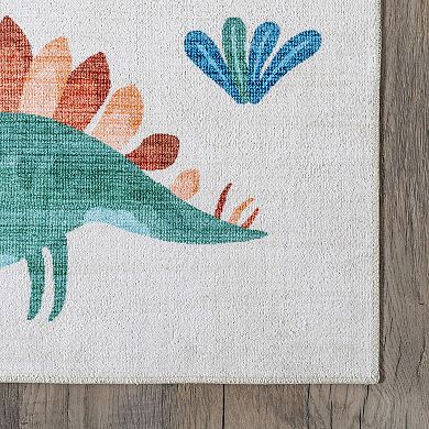 nuLOOM Eamon Dinosaur Machine Washable Area Rug