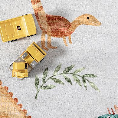 nuLOOM Eamon Dinosaur Machine Washable Area Rug