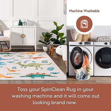 nuLOOM Eamon Dinosaur Machine Washable Area Rug