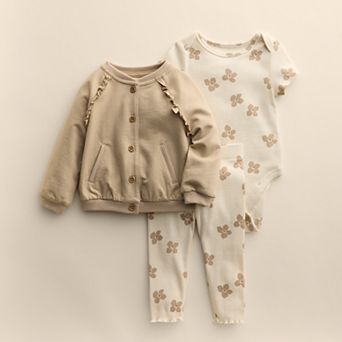 Baby Little Co. By Lauren Conrad Bomber Jacket, Bodysuit & Pants Set