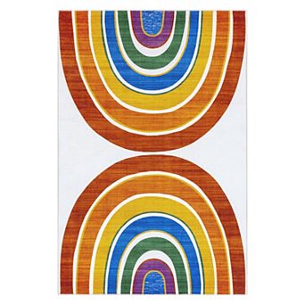 nuLOOM Classic Double Rainbow Machine Washable Area Rug