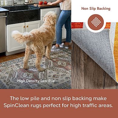 nuLOOM Classic Double Rainbow Machine Washable Area Rug