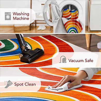 nuLOOM Classic Double Rainbow Machine Washable Area Rug