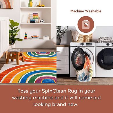 nuLOOM Classic Double Rainbow Machine Washable Area Rug
