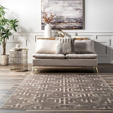 nuLOOM Sufia Geometric Easy-Jute Machine Washable Area Rug