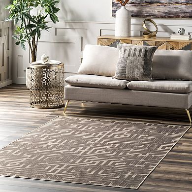 nuLOOM Sufia Geometric Easy-Jute Machine Washable Area Rug