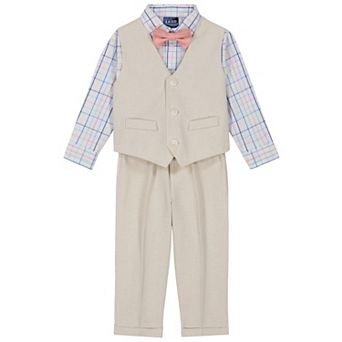 Toddler Boys IZOD Linen-Look Dress Shirt, Vest, Pants & Bow Tie Set
