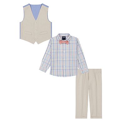 Toddler Boys IZOD Linen-Look Dress Shirt, Vest, Pants & Bow Tie Set