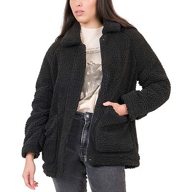 Juniors' Coffee Shop Large Pocket Sherpa Jacket