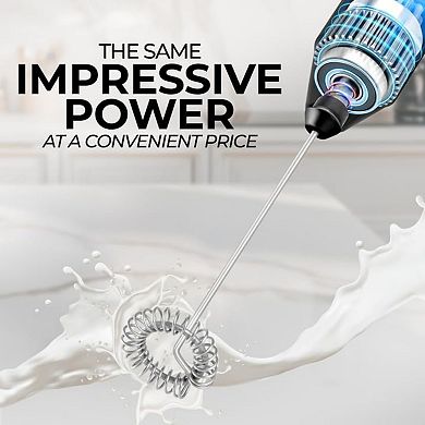 Zulay Kitchen Powerful Milk Frother Wand - FrothMate Mini Milk Frother Handheld Stainless Steel