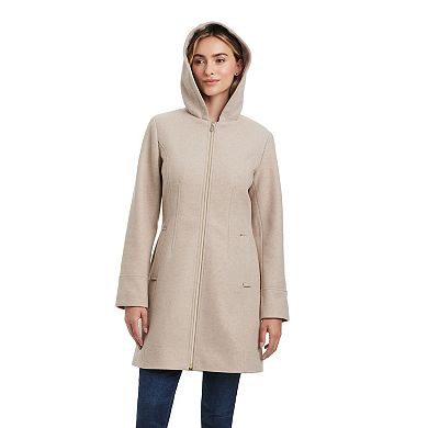 Women's d.e.t.a.i.l.s Melange Faux Wool Zip-Front Coat