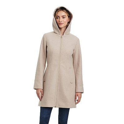 Women's d.e.t.a.i.l.s Melange Faux Wool Zip-Front Coat