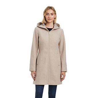 Women's d.e.t.a.i.l.s Melange Faux Wool Zip-Front Coat