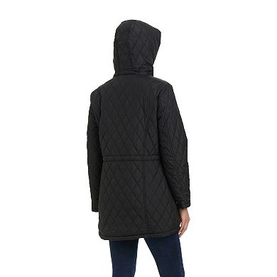 Women's d.e.t.a.i.l.s Diamond Quilted Faux Fur Lined Anorak Jacket