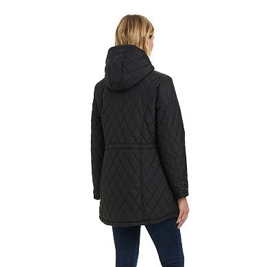 Women's d.e.t.a.i.l.s Diamond Quilted Faux Fur Lined Anorak Jacket