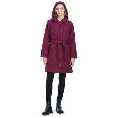 Women's d.e.t.a.i.l.s Quilted Belted Trench Coat
