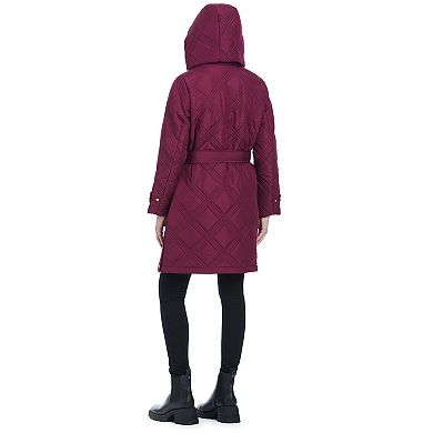 Women's d.e.t.a.i.l.s Quilted Belted Trench Coat
