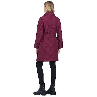 Women's d.e.t.a.i.l.s Quilted Belted Trench Coat