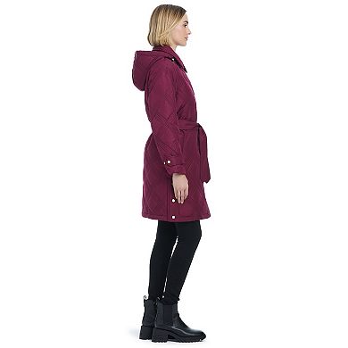 Women's d.e.t.a.i.l.s Quilted Belted Trench Coat